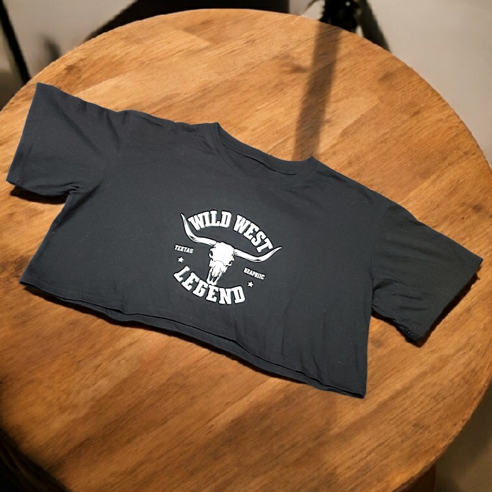 Wild West Legend Womens 2xl Black Crop Top